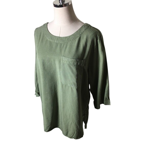 Celtic & Co Top Women's Size 12 Green Short Sleeve Lyocell - Picture 3 of 8